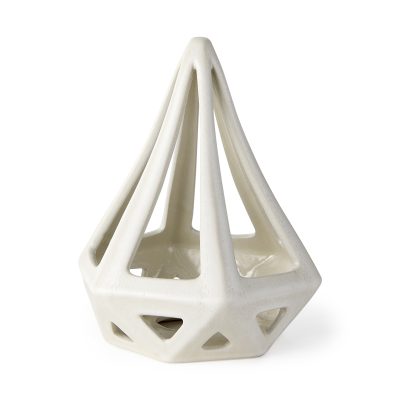 Hood  7.7L x 7.7W x 9.4H White Geometric Ceramic Object
