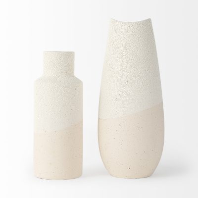 Alternative view of Salar 4.5L x 4.5W x 11.0H Cream Gourd Style Crackled Ceramic Vase