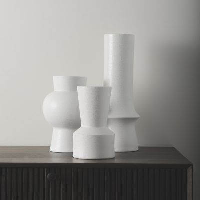 Alternative view of Laforge 10.8H Medium White Ceramic Vase