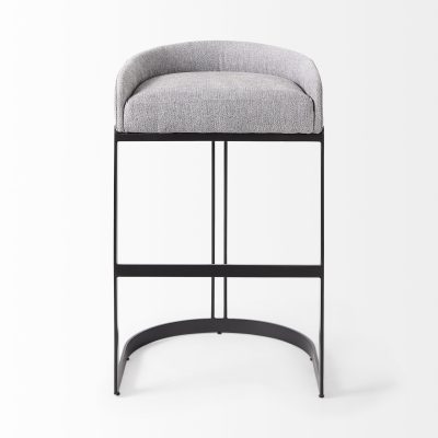Alternative view of Hollyfield II Gray Fabric Seat W/ Gray Metal Base Bar Stool