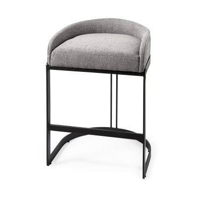 Hollyfield II Gray Fabric Seat W/ Gray Metal Base Counter Stool