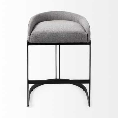 Alternative view of Hollyfield II Gray Fabric Seat W/ Gray Metal Base Counter Stool