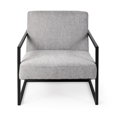 Alternative view of Armelle Gray Fabric Seat W/Black Metal Frame Accent Chair