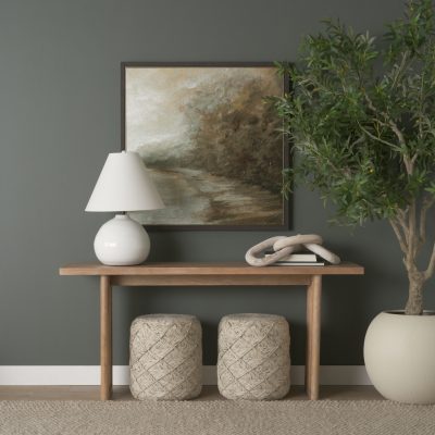 Alternative view of Esfera 17.7L x 15.7W x 15.7H Beige Chevron Woven Round Pouf