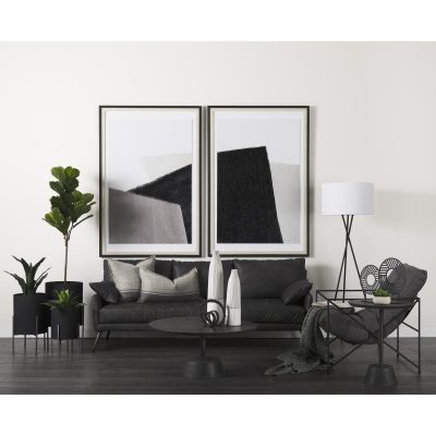 Alternative view of Cochrane 82L x 33W x 32.3 Black Leather Three Seater Sofa