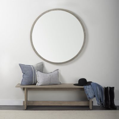 Alternative view of Aubrielle 20L x 20W Gray and Blue Fabric Color Blocked Decorative Pillow Cover