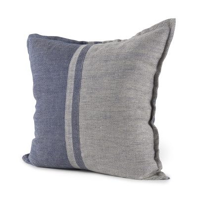 Aubrielle 20L x 20W Gray and Blue Fabric Color Blocked Decorative Pillow Cover