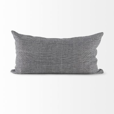 Alternative view of Ramone 14 x 26 White and Black Fabric Decorative Pillow Cover