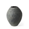 Gobi 20L x 23H Small Gray Ceramic Oval Vase