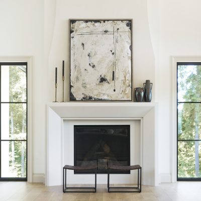 Alternative view of Clarissa 22.0L x 16.0W x 16.5H Brown Leather Woven Seat W/ Black Metal Frame Stool