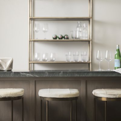 Alternative view of Millie 16.75 X 17.75 X 30 Hair-on-hide Seat W/ Gold Frame Bar Stool