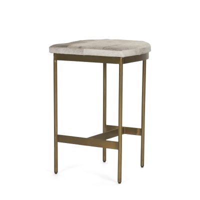 Millie 16.75 X 17.75 X 26.25 Hair-on-hide Seat W/ Gold Metal Frame Counter Stool