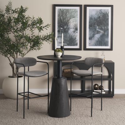 Alternative view of Parker Gray Fabric Seat Black Metal Bar Stool