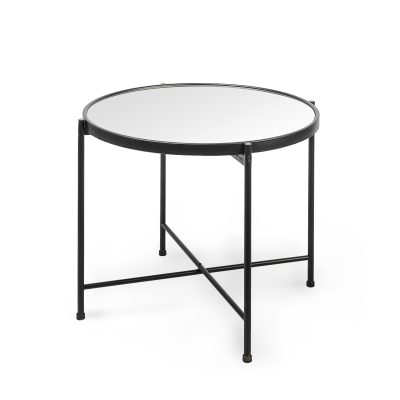 Samantha (Large) Black Mirror Top  Accent Table
