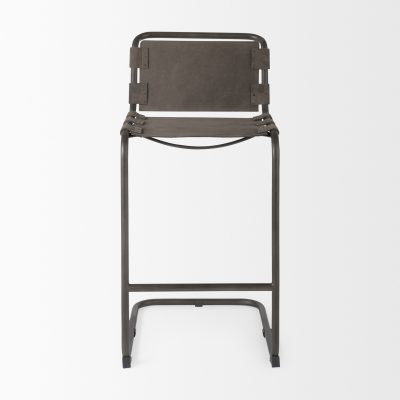 Alternative view of Berbick 43" Total Height Brown/Gray Suede w/ Iron Frame Bar Stool