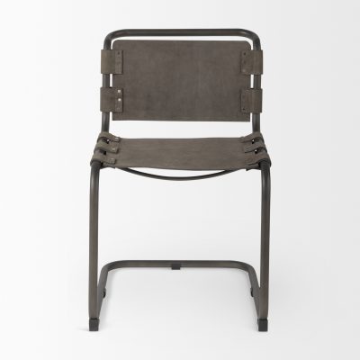 Alternative view of Berbick 33" Total Height Brown/Gray Suede w/ Iron Frame Dining Chair