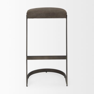 Alternative view of Tyson 17L x 18W x 31H Brown/Gray Suede W/ Metal Frame Bar Stool