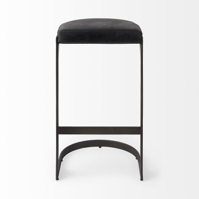 Alternative view of Tyson 17L x 18W x 31H Black Leather W/ Metal Frame Bar Stool