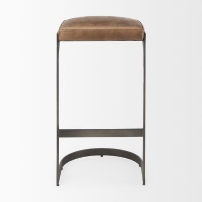 Alternative view of Tyson 17L x 18W x 31H Brown Leather W/ Metal Frame Bar Stool