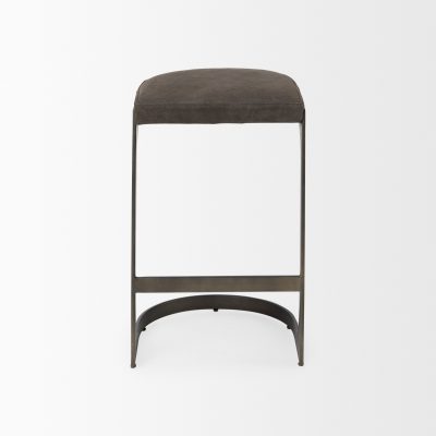 Alternative view of Tyson 17L x 18W x 28H Brown/Gray Suede W/ Metal Frame Counter Stool