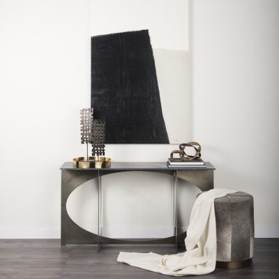Alternative view of Reinhold IV Black Marble Top Iron Console Table