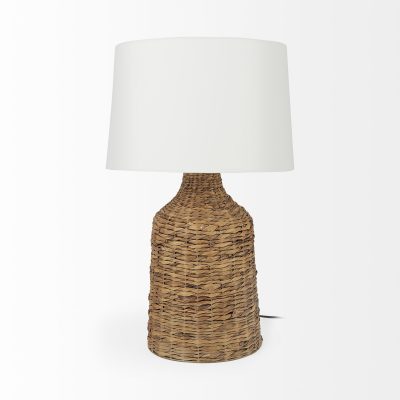 Alternative view of Campanile 12.0 L x 12.0 W x 18.8 H Brown Wicker Table Lamp