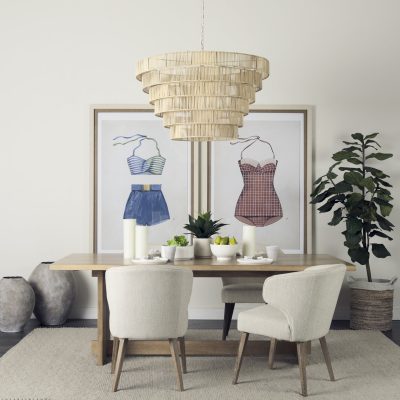 Alternative view of Marimba 40 L x 40 W x 24 H Natural Cane 6 Tier Chandelier