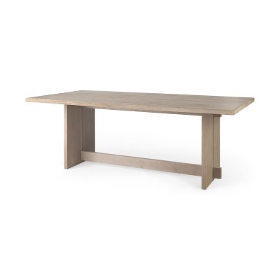 Aida 84L Light Gray Wood Dining Table