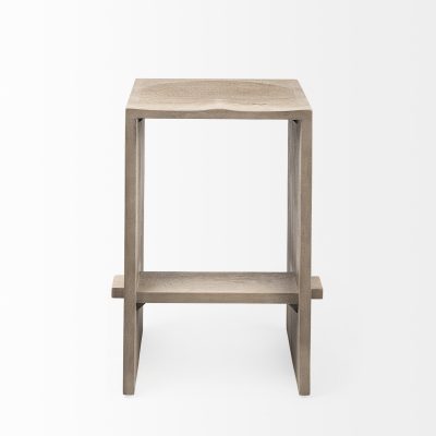 Alternative view of Aida 26" Seat Height Light Gray Wood Counter Stool