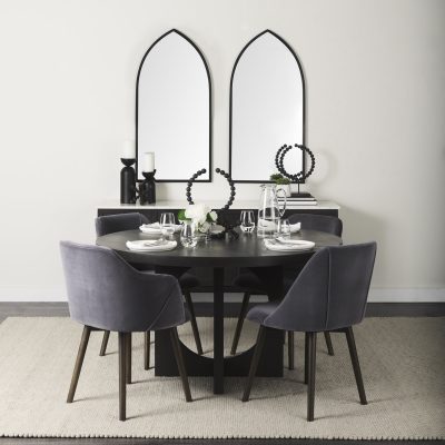 Alternative view of Liesl 54.L x 54.0W x 30.0H Black Wood W/ Circular Top Dining Table
