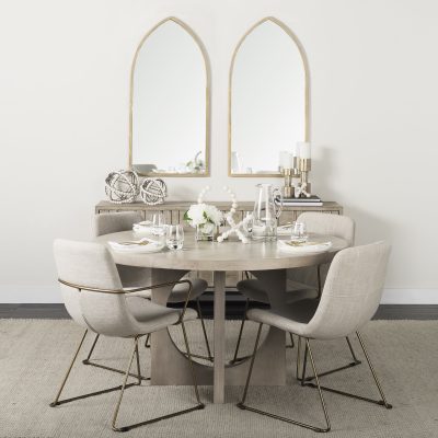 Alternative view of Liesl 54.L x 54.0W x 30.0H Barely Gray Finished Wood W/ Circular Top Dining Table