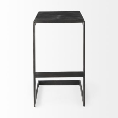 Alternative view of Kiran 17L x 17W x 30H Black Wood W/ Black Metal Base C-Shape Bar Stool
