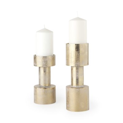 Bolton 3.9L x 3.9W x 10.6H Gold Metal Table Candle Holders