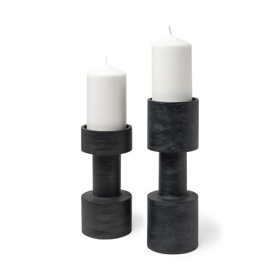 Bolton I 3.9L x 3.9W x 10.6H Black Metal Table Candle Holders