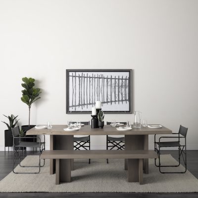 Alternative view of Konstantin 94.0 x 40.0 x 30.0 Medium Brown Wood W/ Live Edge Rectangular Dining Table