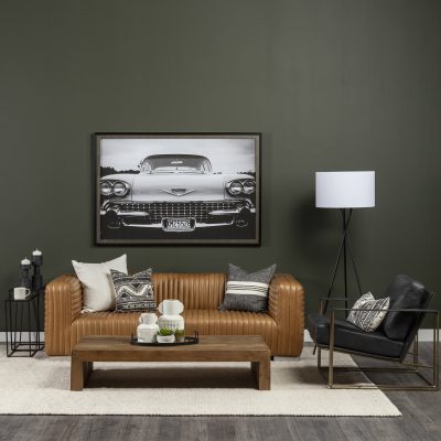 Alternative view of Watson Black Leather Wrap Gold Metal Frame Accent Chair