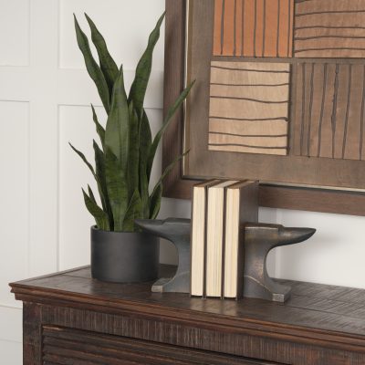 Alternative view of Anvilia (Set of 2) 12L x 4W Black With Gold Accents Anvil Shaped Bookends