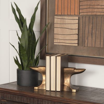 Alternative view of Anvilia (Set of 2) 12L x 3W Gold Anvil Shaped Bookends