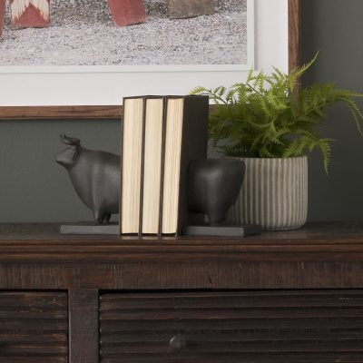 Alternative view of Taurus III (Set of 2) 9L x 4W Black Cast Aluminum Bull Bookends