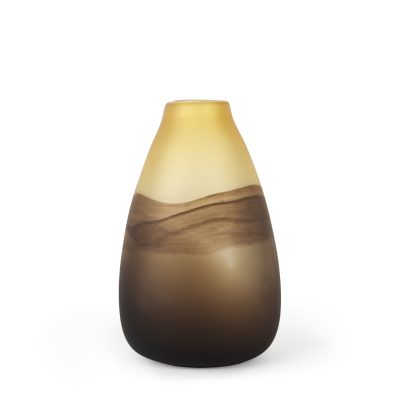 Pyla Large Yellow/Brown Glass Sand Dune Inspired Vase