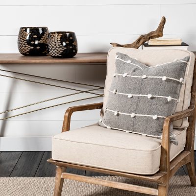 Alternative view of Mojave Small Black and Gold Detail Glass Vase