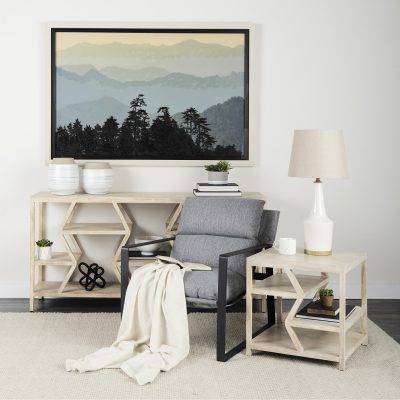 Alternative view of Guilia Castlerock Gray With Metal Frame Sling Accent Chair