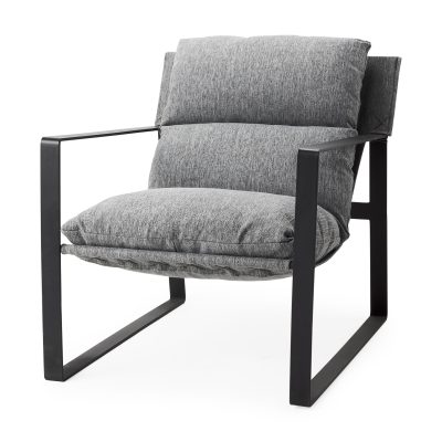 Guilia Castlerock Gray With Metal Frame Sling Accent Chair