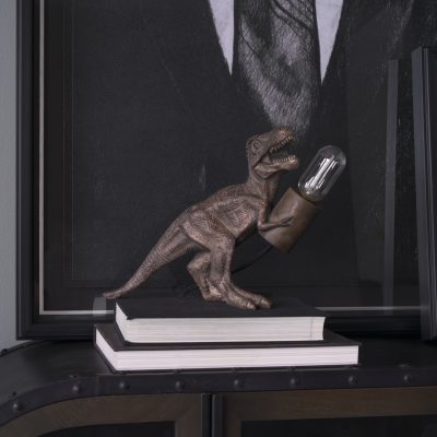Alternative view of Raptor (10.6"H) Dark Tone Resin Tyrannosaurus Rex Table Lamp