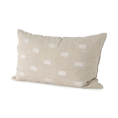 Lacey 13 x 21 Beige/White Decorative Pillow Cover