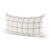 Suzanne 14 x 26 White/Black Square Pattern Decorative Pillow Cover