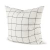 Suzanne 22 x 22 White/Black Square Pattern Decorative Pillow Cover