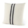 Sandra 18 x 18 Beige With Blue Stripes Decorative Pillow Cover