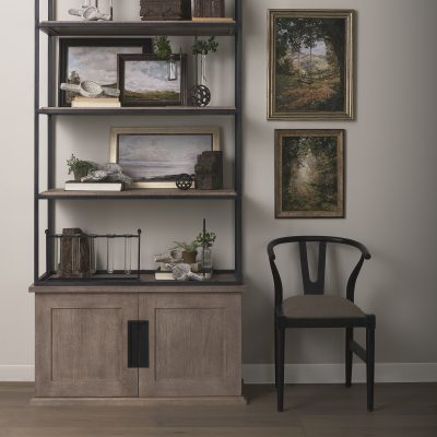 Alternative view of Trixie I  Black Wooden Base w/ Dark Taupe Fabric Seat Dining Chair