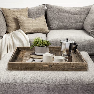 Alternative view of Carson (Large) 30L x 30W Brown Reclaimed Wood Tray